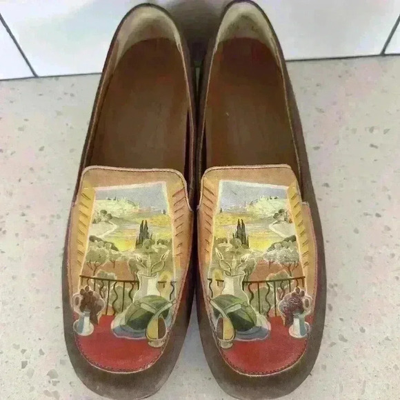 Icon Slip‎ On Loafers Hand Painted Landscape Size 6.5 - Picture 1 of 10